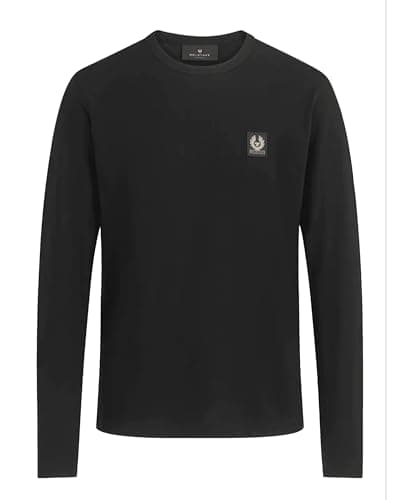 Image of Belstaff Mens Long Sleeved Chest Patch T Shirt XL Black