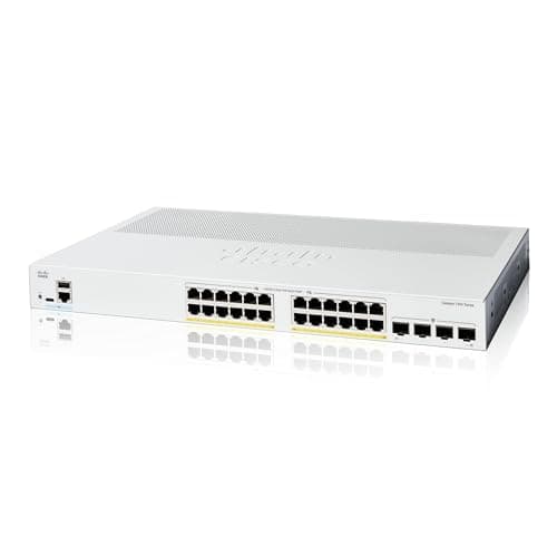 Image of Cisco Catalyst 1200-24P-4G Smart Switch, 24 Port GE, PoE, 4x1GE SFP, Limited Lifetime Protection (C1200-24P-4G)