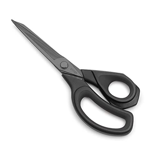 Image of LIVINGO Professional Sharp Sewing Scissors: Quality Stainless Steel Strong Cutting Titanium Blades, Multipurpose Heavy Duty Dressmakers Shears for Fabric Ribbon Upholstery Material, 9.5 Inch Black