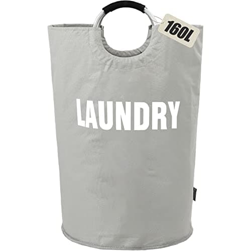 Image of DOKEHOM 160L XX-Large Laundry Basket (7 Colors), Collapsible Laundry Bag, Foldable Laundry Hamper, Folding Washing Bin (Grey, XXL)
