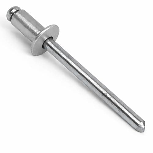Image of 4mm x 10mm White Aluminium Painted Colour Blind Pop Rivet Dome Head Aluminium/Steel Shaft ISO 15977 RAL 9006 (Pack of 20) N11A