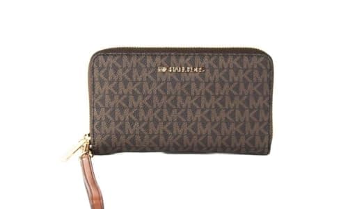 Image of Michael Kors Women's Jet Set Travel Multifunction Phone Case Brown