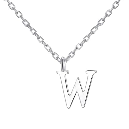 Image of Philip Jones Sterling Silver Initial W Necklace