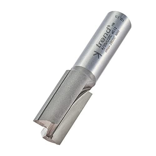 Image of Trend Professional Straight Two Flute Router Cutter, 1/2 Inch Shank, 15.9mm Cut Diameter, Tungsten Carbide Tipped, 4/20X1/2TC