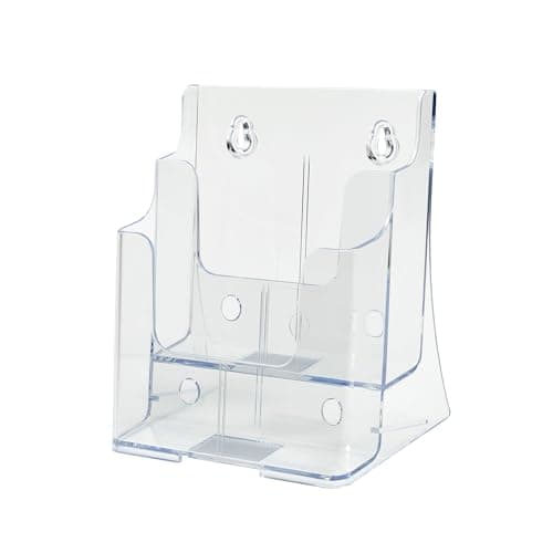 Image of Deflecto Countertop 2 Tier A4 Portrait Multi Tier Literature Holder Magazine File Holder Leaflet Holder Wall Mounting