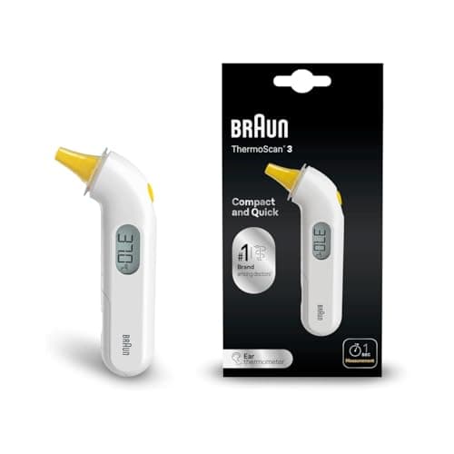 Image of Braun ThermoScan 3 Ear thermometer - Fast 1 second measurement - Audio fever indicator - Digital Display - Baby and infant friendly - #1 Brand among doctors(1) - IRT3030