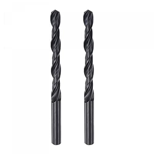 Image of sourcing map 6542 High Speed Steel Straight Shank Twist Jobber Drill Bit, Fully Ground Black Oxide Drill Bits 8.4mm Drill Diameter 115mm Total Length 2 Pcs
