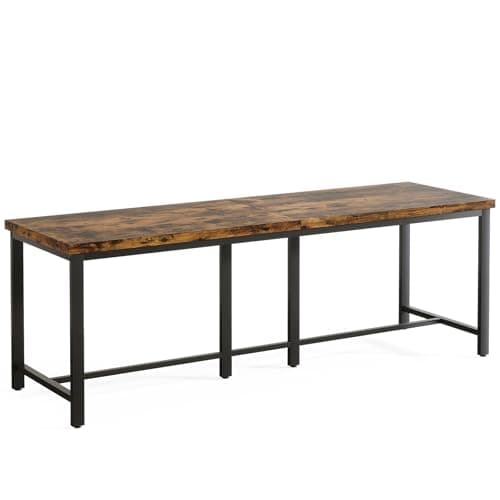 Image of Tribesigns 200cm Double Computer Desk, Extra Long 2 Person Desk Workstation, Large Office Desk Study Writing Table for Home Office