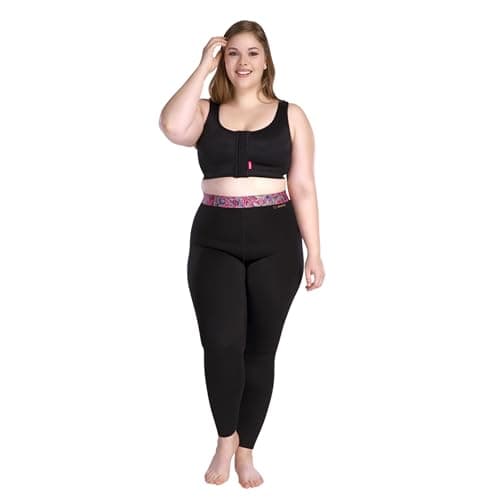 Image of LIPOELASTIC Active Leggings- Medical Compression Leggings, Workout Leggings for Women, Lipedema Compression Leggings for Women (UK, Alpha, S, Regular, Regular, Black, Multicolour Waistband)