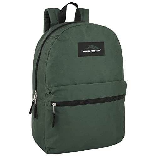 Image of Classic Vintage Backpack for Adults and Kids with Adjustable Padded Shoulder Straps (Green)