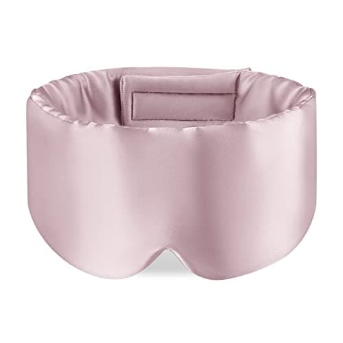 Image of OLESILK Sleep Mask, 100% Natural Mulberry Silk Eye Mask for Women and Men with Adjustable Strap, Large in Size, Blindfold for All Night Sleep, Pink