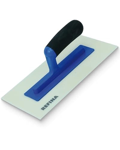 Image of REFINA Medium Texture Float for Finishing Walls, Ceilings, Floors - 11x5½ (280x140mm) Cream ABS Plastic Concrete Float w/ 3mm Gauge - Durable Render w/Bevelled Edges & Soft Grip Handle