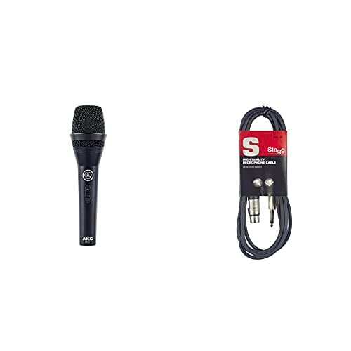 Image of AKG P3s Professional Dynamic Live Vocal Microphone & Stagg SMC6 6 metre standard microphone cable