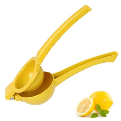 Image of Lemon Squeezers, Manual Citrus Lemon Squeezer Press 2-In-1 Handheld Lemon Juicer Squeezer Tool, Multi-Functional Fruit Juicer, Suitable for Lemons Lime and Orange Juicing Tools (Yellow) 