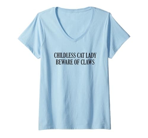 Image of Womens Childless Cat Lady Beware Of Claws V-Neck T-Shirt