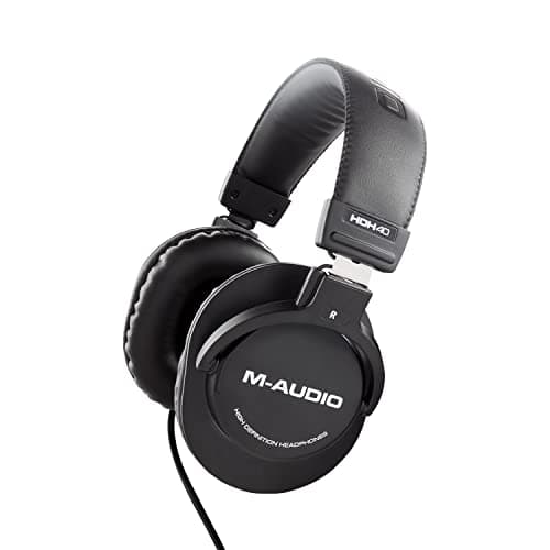 Image of M-AUDIO HDH40 - Over Ear Studio Headphones with Closed Back Design, Flexible Headband and 2.7m Cable for Studio Monitoring, Podcasting and Recording