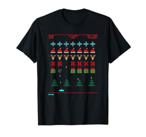 Image of Ugly Xmas Invaders From Space T-Shirt