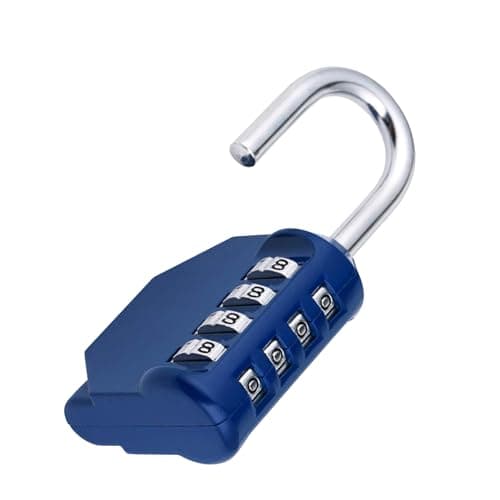 Image of ZHEGE Combination Padlock for Locker, Weatherproof Padlock Outdoor for Fence Gate, Sheds, 4 Digit Combination Lock for Gym Locker, School Locker (Blue)
