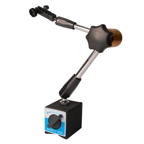 Image of Magnetic Base with 350mm Mechanical Fitment Stand - 60kg Pull Force - Switchable Magnetic Dial Indicator Holder, Adjustable Articulating Arm for Engineering, Machining & Inspection