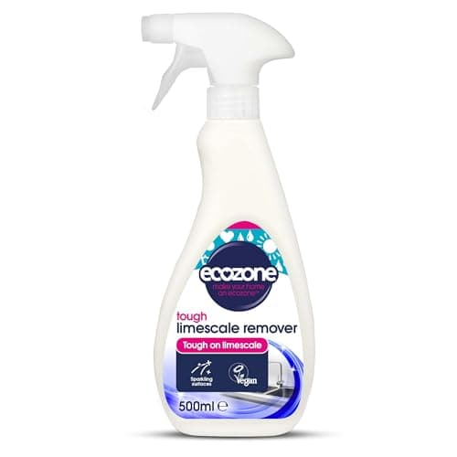 Image of EcoZone Limescale Remover, Powers Through Soap Scum, Bathroom & Kitchen Cleaner De-scaler Spray, Long Lasting Shine & Protection, Natural Ingredients, Vegan Friendly (500ml)