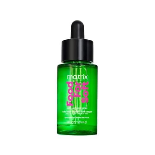Image of Food For Soft Hair Serum Oil For Dry, Brittle, and All Hair Types - Softens, Smooths, and Adds Shine With Heat Protection, Repairing Leave In With Avocado Oil 30ml