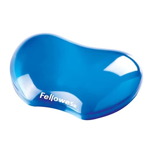 Image of Fellowes Wrist Rest - Crystals Gel Wrist Rest with Non Slip Rubber Base - Ergonomic Mouse Mat Wrist Support, Keyboard Wrist Rest for Computer, Laptop, Home Office Use - Blue