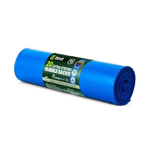 Image of BIN IT 20 Extra Strong Heavy Duty Blue Rubble Sacks 50 Litre, Eco-Friendly, Bin Bags, Refuse Sacks, Recycled, Strong & Secure, Tear Resistant, Created for the toughest jobs