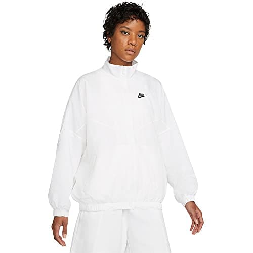 Image of Nike Women's Sportswear Essential Windrunner Jacket, White/Black, L