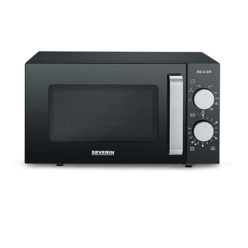 Image of SEVERIN - Microwave w/ceramic plate & Grill function 20L/1000W - Black/Steel (24276)