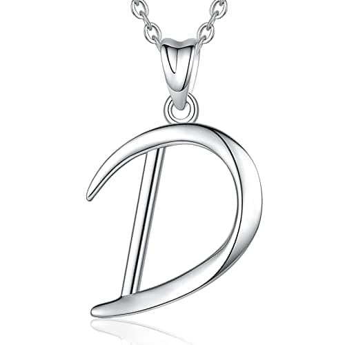 Image of EUDORA Harmony Ball 26 Alphabet Necklace 925 Sterling Silver Initial Letter Personalised Pendant Necklaces Gifts for Women Ladies Girls Mother's day,18inch Chain