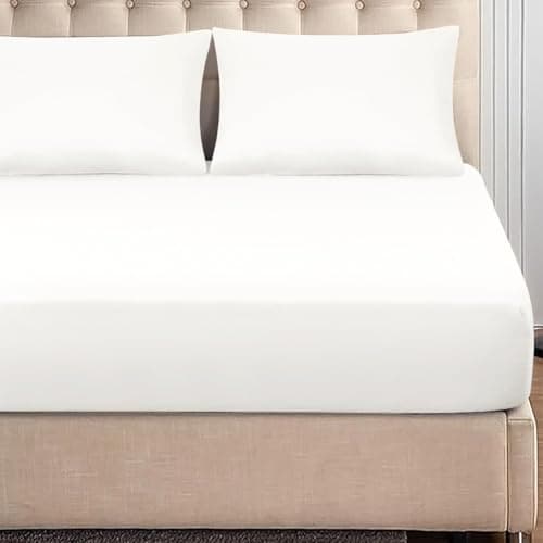 Image of Light & Shade Microfiber Easy care Fitted Sheet, White, King (152 X 200 X 25) CM