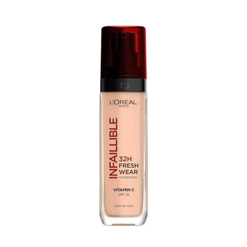 Image of L'Oréal Paris Liquid Foundation, Full Coverage, Lasting Wear, Hydrating, Water & Transfer-Proof, Lightweight, Fresh, Dewy & Glowing Skin, 145 Rose Beige
