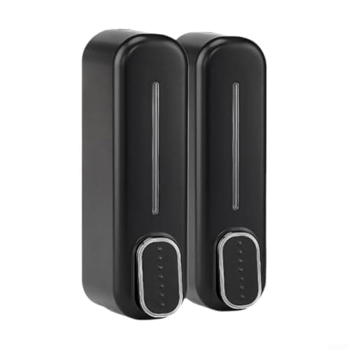 Image of Wall Mounted Soap Dispenser 2 Pack 400ML Double Head Pump Bottle for Shower Gel Shampoo Conditioner Leak Proof Refill Easy Install Bathroom Hotel(Black)