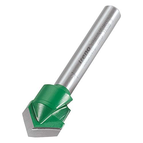Image of Trend CraftPro Chamfer Router Cutter, 1/4 Inch Shank, 13mm Cut Diameter & 45 Degree V Groove, Tungsten Carbide Tipped, C300X1/4TC