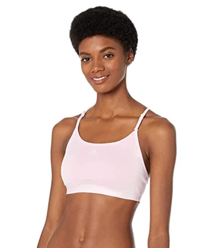 Image of adidas Women's Training Light Support Good Level Bra Padded, Clear Pink, X-Small DD