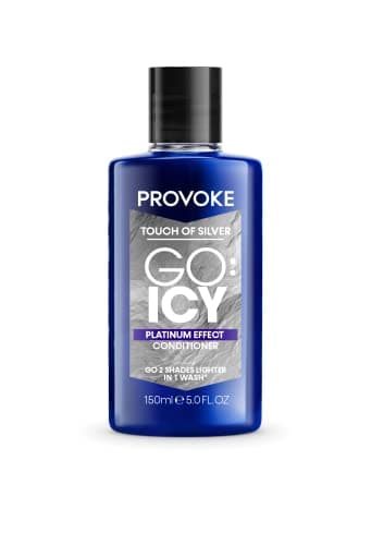 Image of PROVOKE Touch of Silver Go Icy Conditioner 150 ml, Icy Platinum Look in Just 1 Wash, Triple Toning Technology to Cool Down Warmer Brassy Tones for an Extra Light Colour, Enriched Keratin to Hydrate