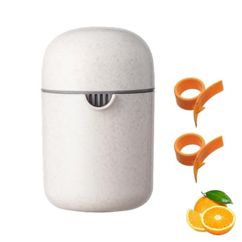 Image of Lemon Squeezers, Manual Citrus Juicer with Two Usage Modes, Portable Lime Juicer for Home Kitchen and Travel Use, Compact Design in Beige Colour with Orange Peeler Accessory