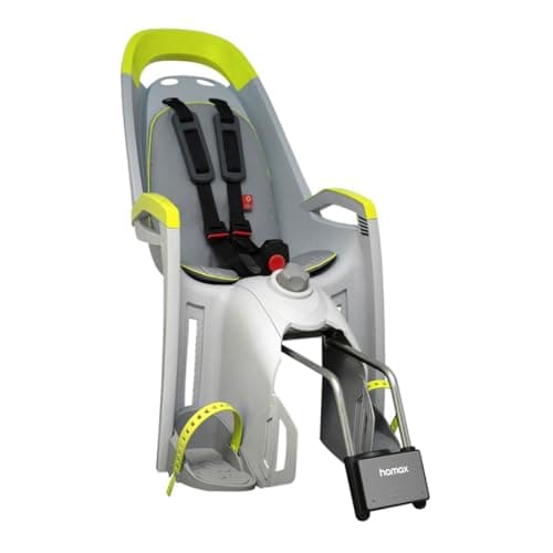 Image of HAMAX Unisex-Youth Amaze Rear Frame Mount Child Bike Seat Childseat, Light Grey/Lime, One Size