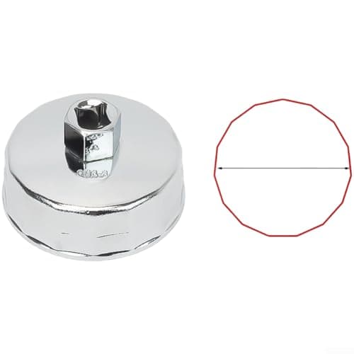 Image of Solaughguy Oil Filter Wrench Cap Style Remover Tool with 1/2 Inch Square Drive| High Strength Aluminum Alloy for Efficient Filter Removal and Installation on Various Vehicle(74-73mm/15P)