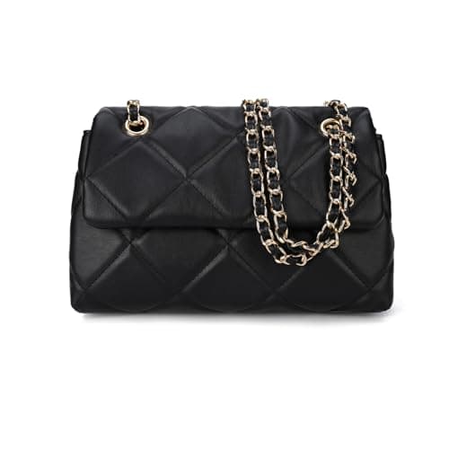 Image of Gladdon Multi Pocket Shoulder Satchel Bag for Women Diamond Pattern Crossbody Bag Soft Leather Quilted Handbag with Sliding Chain Strap