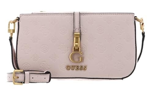 Image of GUESS cross body bag G James Logo Mini Double Zip Crossbody Bag Blush Logo beige