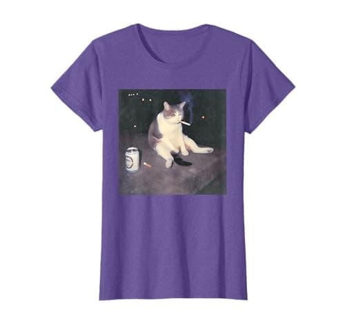 Image of Funny Smoking Cat Meme T-Shirt