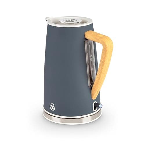 Image of Swan SK14610GRYN Nordic Cordless Jug Kettle with Fast Boil Technology, Overheat Protection, Soft Touch Handle, 1.7L, 3KW, Grey