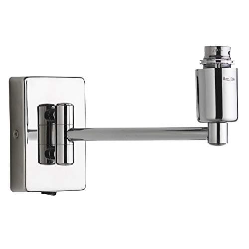 Image of Polished Chrome Traditional Retro Switched Swing Arm Wall Reading Light Bracket | Discreet On Off Rocker Switch Operated | 1 x BC Lamp Bulb Required (Not Included) | Bedside - Living Room