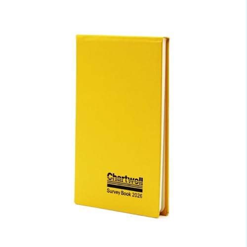 Image of Exacompta - Ref 2026Z - Chartwell Casebound Field Survey Book - 130 x 205mm in Size, Excellent Strength When Wet, Ideal for Use Outside, Plain With 2 Lines, Yellow