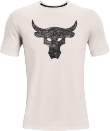 Image of Under Armour Project Rock Men's Simple Short Sleeve T-Shirt, Summit White/Brahma, XXL