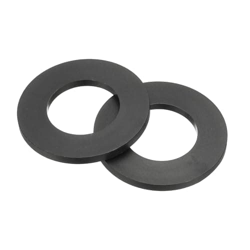 Image of sourcing map Nylon Flat Washers, M22 x 22mm ID x 42mm OD Round Flat Plain Washer Plastic Gasket Fastener for Household Faucet Pipe Water Hose, Black, Pack of 20