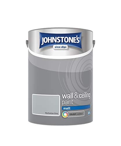 Image of Johnstone's - Wall & Ceiling Paint - Manhattan Grey - Matt Finish - Emulsion Paint - Fantastic Coverage - Easy to Apply - Dry in 1-2 Hours - 12m2 Coverage per Litre - 5L, Pack of 1