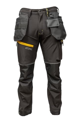 Image of Atomic Workwear Slim Stretch Work Trouser with Holster Pockets, Knee Pad Pockets | Water-Resistant, Breathable & Durable | Modern Slim Fit | Adjustable Ankle Width