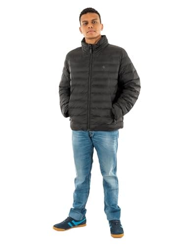 Image of Calvin Klein Men's Nylon Hooded Puffer Jacket, Black (Black), XL